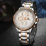 Naviforce NF9089 Stainless Steel Chronograph Multifunctional Classic Men's Watch – Dial Color: Rose Gold, Strap Color: White – Thumbnail 6