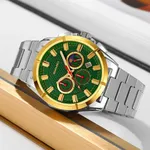 SKMEI 9355 Waterproof Business Luxury Brand Fashion Men's Watch – Dial Color: Green, Strap Color: Silver – Thumbnail 3