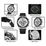 Naviforce NF8054 Sleek Metallic Luminous Men's Watch – Dial Color: Silver, Strap Color: Black – Thumbnail 3