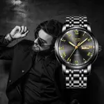 LIGE 9846 Premium Stainless Steel Analog Luxury Men's Watch – Dial Color: Black, Strap Color: Black – Thumbnail 3
