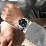 CRRJU 2191 High Quality Stainless Steel Analog Quartz Men's Watch – Dial Color: Black, Strap Color: Silver – Thumbnail 2