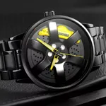 SKMEI 1787 Wheels Rolling Creative Men's Watch – Dial Color: Yellow, Strap Color: Black – Thumbnail 3