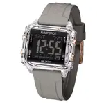 Naviforce NF7101 Silicone Strap Transparent Digital Fashion Female Wristwatch – Dial Color: Black, Strap Color: Grey – Thumbnail 3