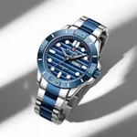 NAVIFORCE 9198 Casual Sport Luxury Steel Men's Watch – Dial Color: Blue, Strap Color: Silver – Thumbnail 3