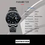 CRRJU 2191 High Quality Stainless Steel Analog Quartz Men's Watch – Dial Color: Blue, Strap Color: Black – Thumbnail 4