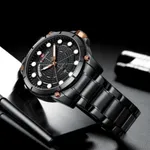 NAVIFORCE 9152 Luxury Brand Stainless Steel Quartz Man's Watch – Dial Color: Black, Strap Color: Blue – Thumbnail 3