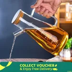 650ML High Borosilicate Glass Oil Bottle with Bamboo Lid – Thumbnail 4