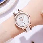 Skmei 2175 Elegant Rhinestone Dial Stainless Steel Women's Watch – Dial Color: Silver, Strap Color: Rose – Thumbnail 5