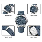 NAVIFORCE NF8023 Luxury Military Leather Sport Quartz Men's Watch – Dial Color: Blue, Strap Color: Blue – Thumbnail 3