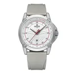 Naviforce NF8031 Dynamic Racing 3ATM Waterproof Men's Watch – Dial Color: Silver, Strap Color: White – Thumbnail 1