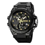 SKMEI 2031 Sport Chronograph Waterproof Men's Watch  – Dial Color: Gold, Strap Color: Black – Thumbnail 1