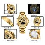 NAVIFORCE NF9217 Military Quartz Stainless Steel Men's Watch – Dial Color: Gold, Strap Color: Gold  – Thumbnail 3