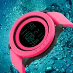 SKMEI 1142 Digital Multifunctional PU Leather Sporty Men's Watch – Dial Color: Black, Strap Color: Pink – Thumbnail 3