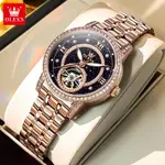 OLEVS 7036 Luminous Hands Mechanical Waterproof Lady Watch – Dial Color: Black, Strap Color:  Brown  – Thumbnail 2