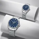 Naviforce NF8039 Luxury Stainless Steel Quartz Analog Casual Couple Watch – Dial Color: Blue, Strap Color: Silver – Thumbnail 4