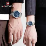Naviforce NF8039 Luxury Stainless Steel Quartz Analog Casual Couple Watch – Dial Color: Blue, Strap Color: Silver – Thumbnail 5
