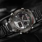 Naviforce 9171 CH Dual Display Quartz Analog Digital Men's Watch – Dial Color: Black, Strap Color: Black – Thumbnail 4