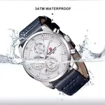 Naviforce NF9148 Custom Luxury Leather Strap Quartz Casual Men's Watch – Dial Color: White, Strap Color: Blue – Thumbnail 4