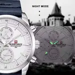 Naviforce NF9148 Custom Luxury Leather Strap Quartz Casual Men's Watch – Dial Color: White, Strap Color: Blue – Thumbnail 5