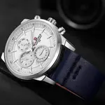 Naviforce NF9148 Custom Luxury Leather Strap Quartz Casual Men's Watch – Dial Color: White, Strap Color: Blue – Thumbnail 7