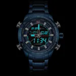 NAVIFORCE NF9093 Luxurious Stainless Steel Dual Time Men's Watch – Dial Color: Blue, Strap Color: Blue – Thumbnail 4