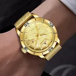 NAVIFORCE NF9155A Stainless Steel Date Function Luxury Men's Watch – Dial Color: Gold, Strap Color: Gold  – Thumbnail 4