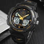 SKMEI 1270 Waterproof Digital Analog Multifunction Sports Men’s Watch – Dial Color: Yellow, Strap Color: Black – Thumbnail 3