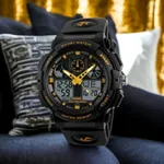 SKMEI 1270 Waterproof Digital Analog Multifunction Sports Men’s Watch – Dial Color: Yellow, Strap Color: Black – Thumbnail 4