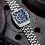 Naviforce 8066 High Quality Stainless Steel Chronograph Analog Men's Watch – Dial Color: Blue, Strap Color: Silver – Thumbnail 2
