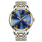 LIGE 9846 Premium Stainless Steel Analog Luxury Men's Watch – Dial Color: Blue, Strap Color: Black – Thumbnail 1