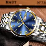 LIGE 9846 Premium Stainless Steel Analog Luxury Men's Watch – Dial Color: Blue, Strap Color: Black – Thumbnail 2