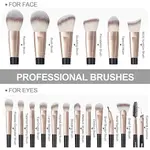 MAANGE 30157 18 Pcs Makeup Brushes Set Black Color – Thumbnail 3