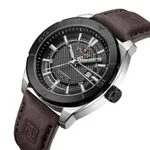NAVIFORCE NF9209 Military Sports Luminous Men’s Watch – Dial Color: Black, Strap Color:  Brown  – Thumbnail 2