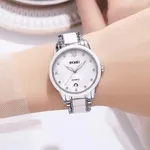 Skmei 2175 Elegant Rhinestone Dial Stainless Steel Women's Watch – Dial Color: Silver, Strap Color: Silver – Thumbnail 4