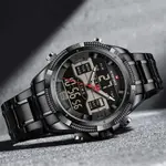 Naviforce NF9201 High Quality Stainless Steel Dual Movement Sport Fashion Men's Watch – Dial Color: Black, Strap Color: Black – Thumbnail 3
