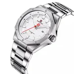NAVIFORCE NF9200S Stainless Steel Analog Men's Watch – Dial Color: White, Strap Color: Silver – Thumbnail 2