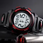SKMEI 1258 Digital Rugged Design PU Leather Sporty Men's Watch – Dial Color: Black, Strap Color: Red – Thumbnail 3