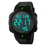 SKMEI 1068 Exclusive Digital Waterproof Sporty Men's Watch – Dial Color: Black, Strap Color: Green  – Thumbnail 2