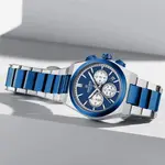 Naviforce NF8048 High Quality Stainless Steel Chronograph Classic Stylish Couple's Watch – Dial Color: Blue, Strap Color: Blue – Thumbnail 2