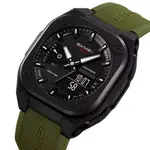 SKMEI 2328 Dual Movement Rubber Strap Sporty Men’s Watch – Dial Color: Black, Strap Color: Green  – Thumbnail 2
