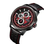 NAVIFORCE NF9142 PU Leather Chronograph Men's Watch – Dial Color: Black, Strap Color: Black – Thumbnail 2