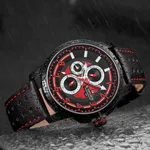 NAVIFORCE NF9142 PU Leather Chronograph Men's Watch – Dial Color: Black, Strap Color: Black – Thumbnail 4
