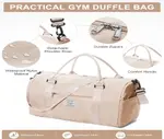 Shoes Compartment and Wet Pocket Waterproof Gym Bag – Color: Pink – Thumbnail 3