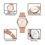 Naviforce NF5051 Comfortable Silicone Quartz Casual Fashion Women's Watch – Dial Color: White, Strap Color: Rose Gold – Thumbnail 6