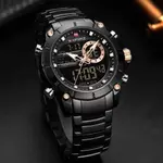 Naviforce NF9163 Stainless Steel Dual Movement Military Sport Men's Watch – Dial Color: Black, Strap Color: Black – Thumbnail 4