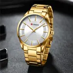 Curren 8429 Luxury Stainless Steel Analog Men's Watch – Dial Color: Silver, Strap Color: Gold – Thumbnail 3