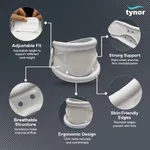 Tynor B-03 Hard Adjustable Cervical Collar – Rigid Neck Support – Size: S – Thumbnail 3