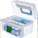 First Aid Kit Case Medicine Portable Plastic Household First Aid Storage Box – Thumbnail 2