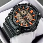 CASIO AEQ-200W-1A2VDF Resin Body Multifunctional Backlit Analog-Digital Men's Wristwatch – Dial Color: Orange, Strap Color: Black – Thumbnail 5