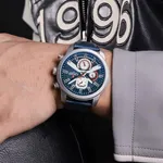 NaviForce NF9211L Chronograph Leather Strap Luminous Men's Watch – Dial Color: Blue, Strap Color: Blue – Thumbnail 4